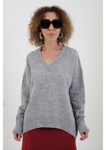 Gri Melanj Best V Yaka Kazak modelleri