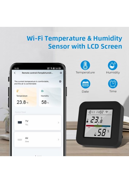 Tuya Destekli Wifi Sıcaklık Ve Nem Sensörlü Akıllı Kumanda