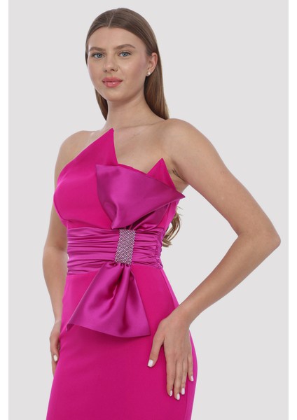 Fiyonk Saten Garni Uzun Elbise fırsatları