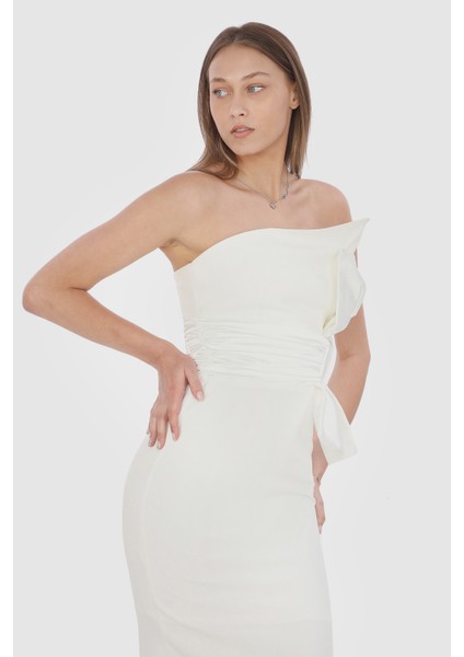 Fiyonk Saten Garni Uzun Elbise fiyatları