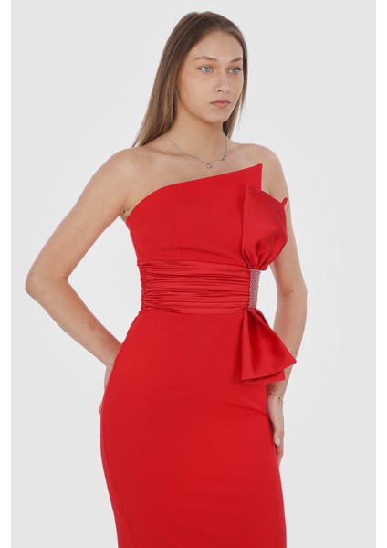 Fiyonk Saten Garni Uzun Elbise fırsatları