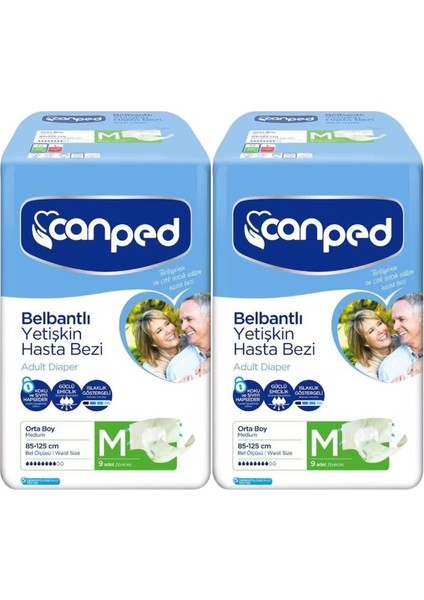 Hasta Bezi Yetişkin Bel Bantlı Polietilen Medium-M Orta Boy 18 Adet (2pk*9)