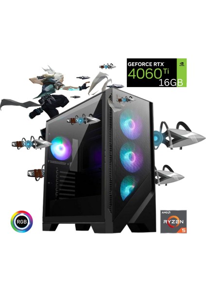 Ryzen 5 7600 32GB Ddr5 1tb SSD Rtx 4060TI 16G Oyun Bilgisayarı