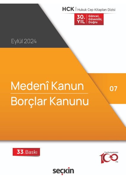 Medeni Kanun – Borçlar Kanunu (Cep Kitabı)