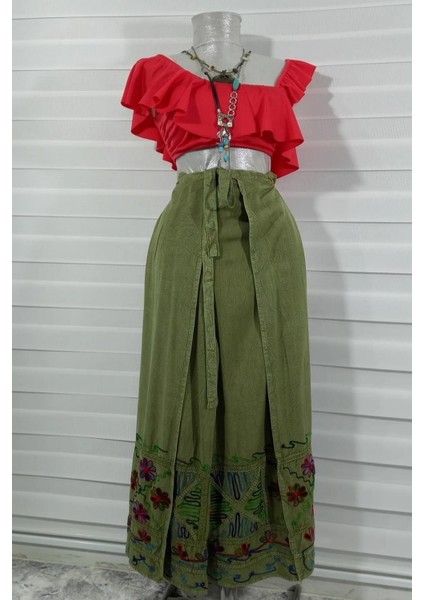 Otantik Nakış İşlemeli Harem Şalvar Bulmaca Pantolon(103 CM)