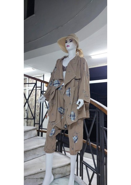 Boho Şalvar Pantolon Asimetrik Ceket Takım