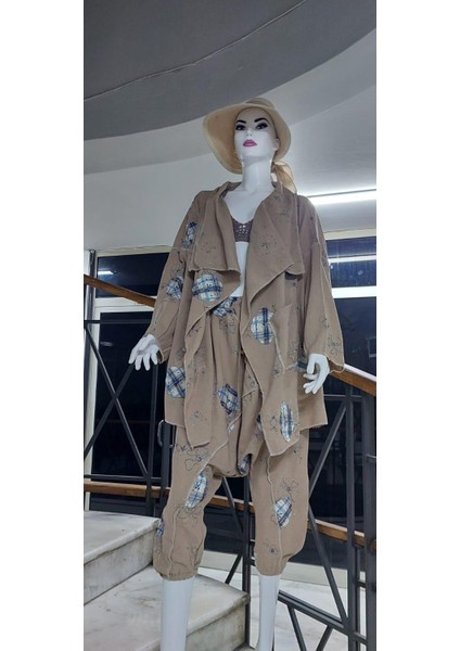 Boho Şalvar Pantolon Asimetrik Ceket Takım