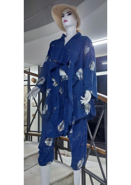 Boho Şalvar Pantolon Asimetrik Ceket Takım