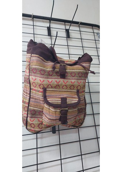 Etnik Desenli Astarlı Dokuma Cepli Sırt Çantası modelleri