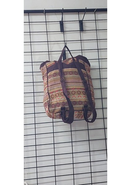 Etnik Desenli Astarlı Dokuma Cepli Sırt Çantası indirimleri
