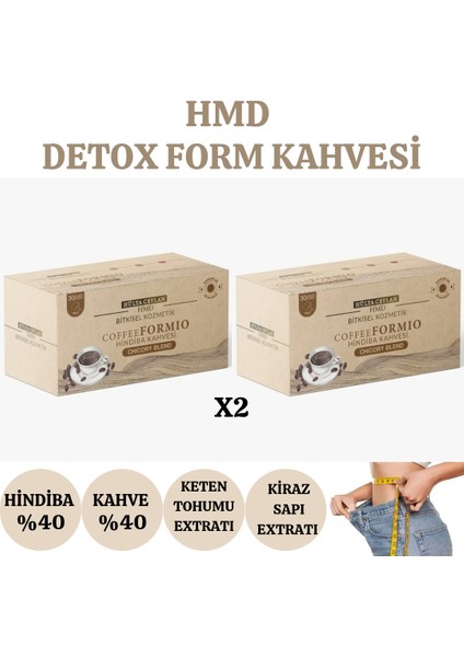 Hindiba Kahvesi Form Detox Diyet Kahve 1 Aylık Kullanım 30 x 3 gr x 2 Paket