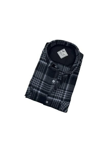 Kışlık Erkek Oduncu Gömlek Kapaklı Çift Cep(Regular Kalıp)