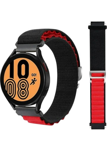 20 mm Universal Alpine Bant Kordon Akıllı Pimli Siyah Kırmızı