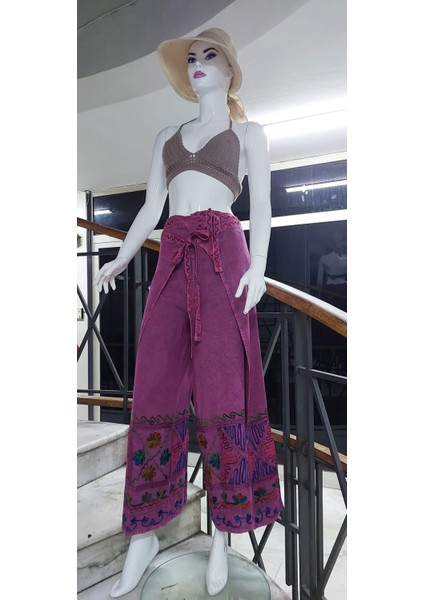 Otantik Nakış İşlemeli Harem Şalvar Bulmaca Pantolon(103 CM)