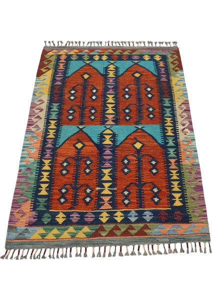 Yeni El Dokuma Çatal Kapılı Kemaliye Horasan Türkmenleri Yün Kilim 5357