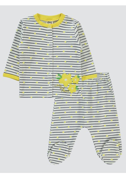 Kız Bebek Pijama Takımı 1-6 Ay Sarı