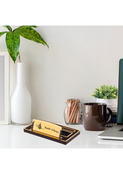 Kişiye Özel Osmanlı Tuğra Tasarımlı Masa Üstü Ahşap Masa Üstü Isimlik fırsatları