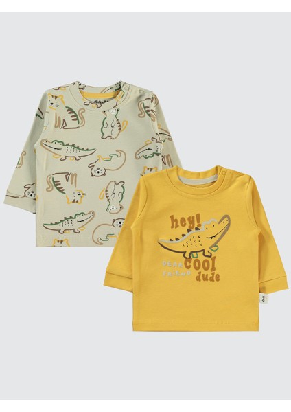 Erkek Bebek 2'li Sweatshirt 6-18 Ay Hardal