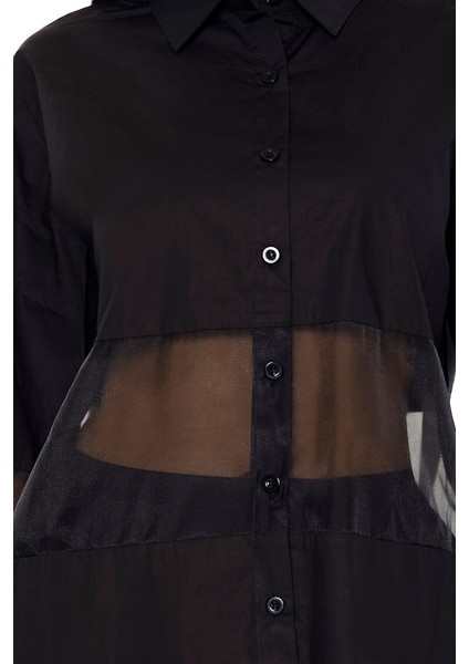 F21 Transparan Detaylı Gömlek