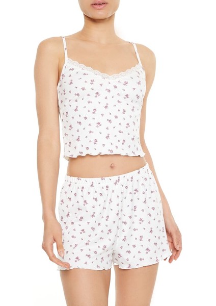 Çiçek Desenli Pijama Üstü