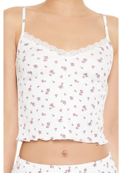 Çiçek Desenli Pijama Üstü