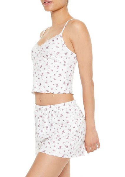 Çiçek Desenli Pijama Üstü