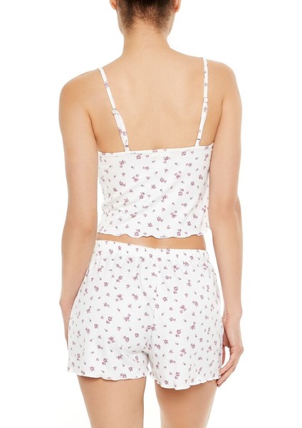 Çiçek Desenli Pijama Üstü