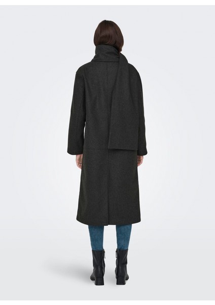 Koyu Füme Kadın Kaban Onlelba Lıfe Scarf Coat Otw modelleri