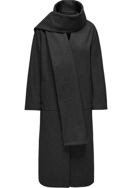 Koyu Füme Kadın Kaban Onlelba Lıfe Scarf Coat Otw fırsatları