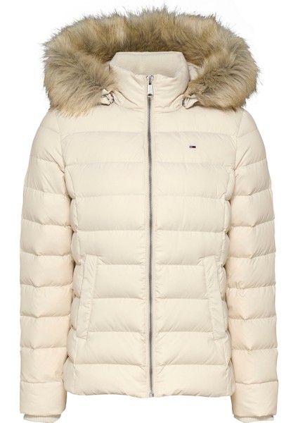 Krem Kadın Şişme Mont Tjw Basıc Hooded Down Jacket Ext