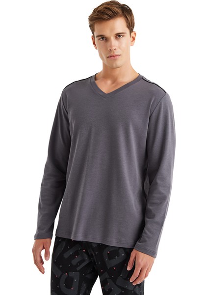 Antrasit Erkek Pijama Takımı 40598