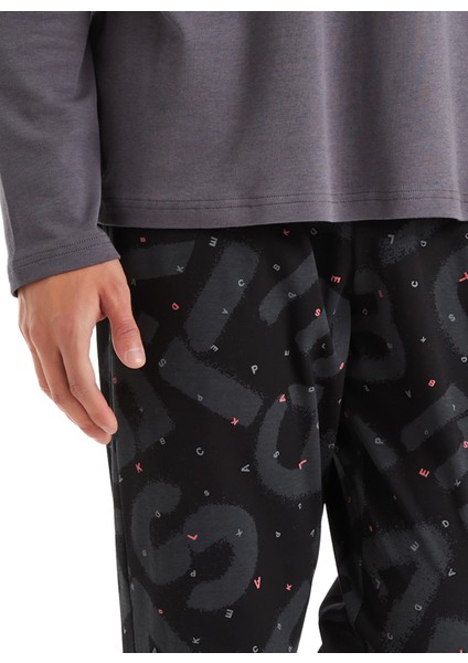 Antrasit Erkek Pijama Takımı 40598
