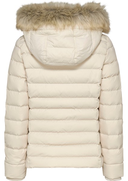 Krem Kadın Şişme Mont Tjw Basıc Hooded Down Jacket Ext