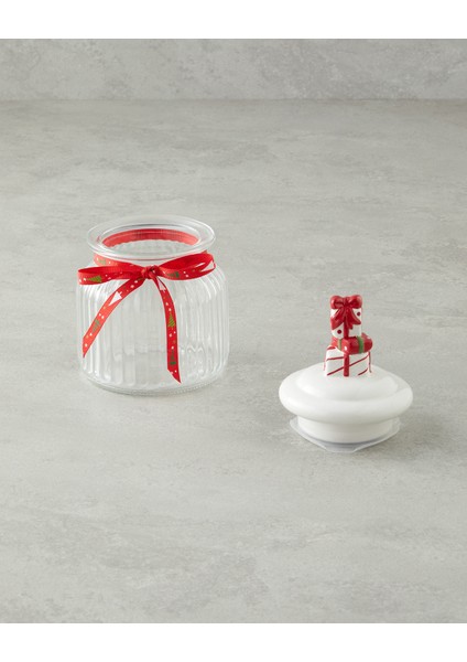 Ginger Time Cam Kavanoz 600 ml Beyaz - Kırmızı fiyatları