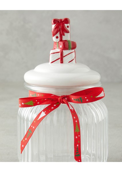 Ginger Time Cam Kavanoz 600 ml Beyaz - Kırmızı modelleri