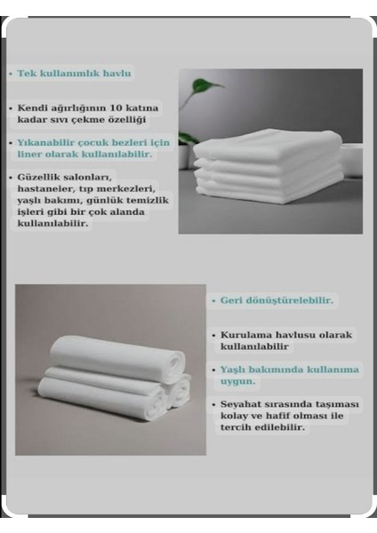 Tek Kullanımlık Banyo Havlusu Ultra Kalın (70X150) 10 Adet Poşetsiz