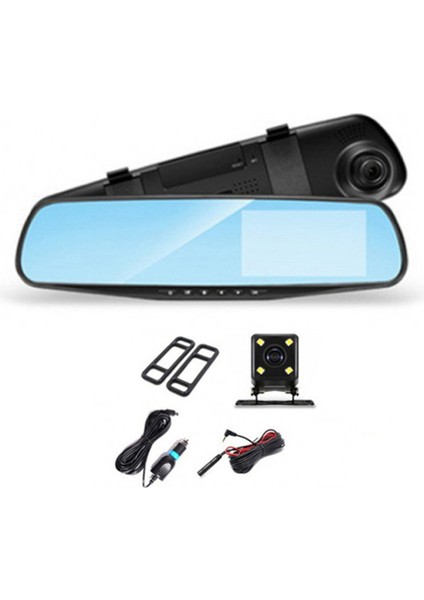 4.3 Inç Araba Dvr'ı Dikiz Aynası Sürüş Video Kaydedici Çift Lensli Araç Içi Kamera 1080P IPS Ön ve Arka Kamera Araç Içi Kamera (Yurt Dışından)