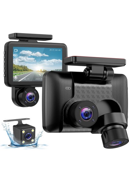 Arabalar Için Dash Kamera 1080P Kamera Ön ve Arka Iç, Gece Görüşü, Döngü Kaydı, G-Sensörü, Hareket Algılama, Park Modu (Yurt Dışından)