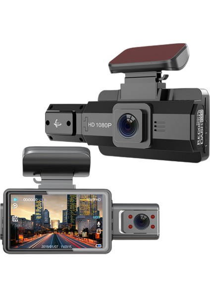 A88 Araba Ön Araba Dönebilen Araba Kamera Video Kaydedici Araba Kaydedici Gece Görüş Çift Lens Evrensel Modeller (Yurt Dışından)
