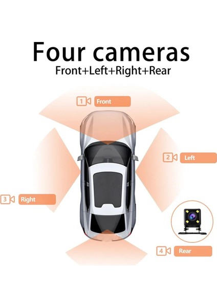 2.0-Inç Araba Dörtlü Kayıt Hd Gece Görüşlü Takograf Araba Ön ve Arka Sol ve Sağ Aynı Anda Kayıt (Yurt Dışından) fırsatları