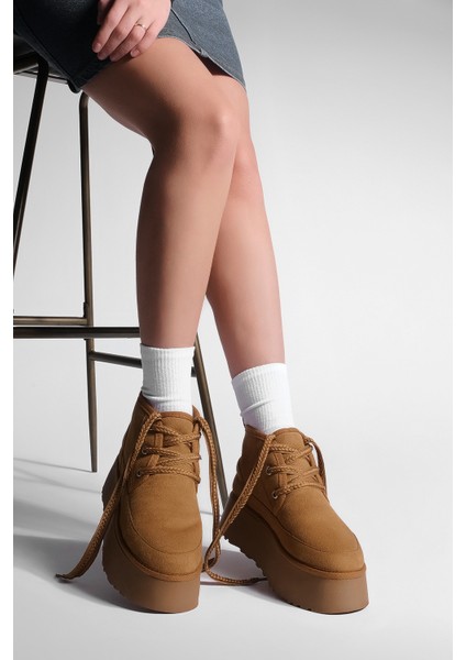 Kadın Kalın Taban İçi Kürklü Günlük Bot Mariva Taba Süet fiyatları