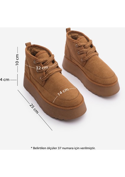 Kadın Kalın Taban İçi Kürklü Günlük Bot Mariva Taba Süet