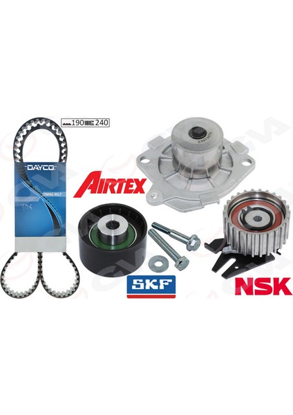 Devirdaimli Eksantrik Gergi Kiti 190X240 Bravo 96 Doblo 01 Marea 99-02 -Idea 04 1.9jtd KTB317 Teflonlu Kayiş 13