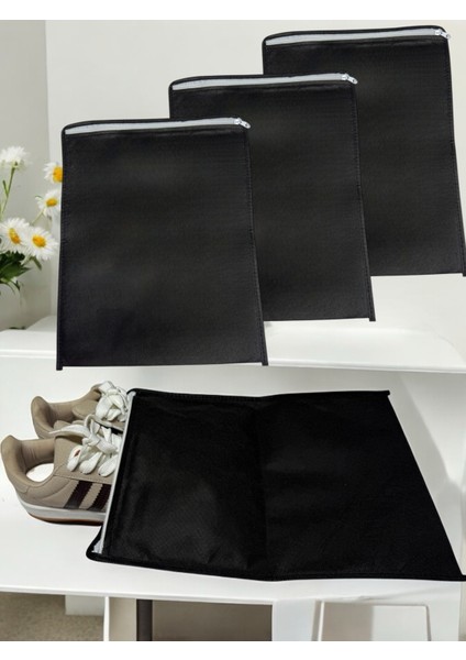 3 Adet Siyah Ayakkabı Saklama Çantası Seyahat Hurcu Çok Amaçlı Fermuarlı Dolap Çekmece Valiz Düzenleyici modelleri