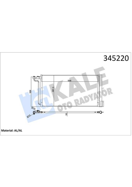 Klima Kondenseri Focus Iii 1.6 1.6ti 2.0tdci 11 Cmax 1.6ti 2010 700X368X16 Oto.-Mek. Al 13