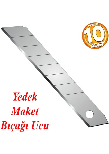 10 Adet Maket Bıçağı Yedeği Ucu Kalın 18 mm Bıçak Ucu Jilet