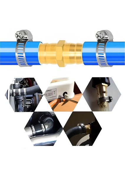 Hortum Kelepçesi Tork Ayarlı 23X35 mm Paslanmaz Çelik Boru Metal Kelepçe Ayarlanabilir Klips 5 Adet