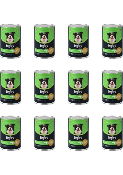 Sos Içinde Et Parçacıklı Beyaz Balıklı ve Tatlı Patatesli Yetişkin Köpek Konservesi 400 gr (12 Adet)