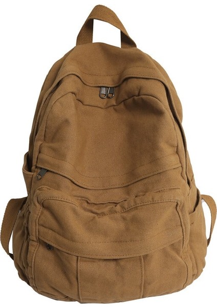 Yeni Sonbahar ve Kış Büyük Kapasiteli Yıkanmış Düz Renk Kanvas Gündelik Çift Arka Sokak Trendi Erkek ve Kız Öğrenci Okul Çantaları (Yurt Dışından)