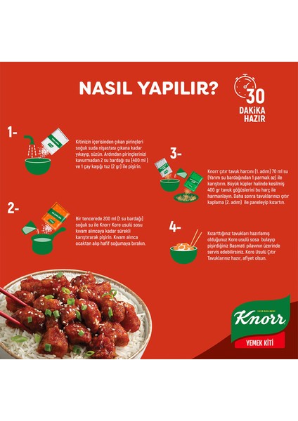 Yemek Kiti Kore Usulü Kızarmış Tavuklu Pilav 34 Kişilik 370 gr x 2